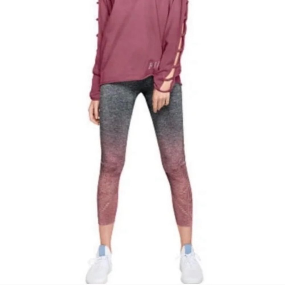 PINK Victoria's Secret Cool and Comfy Ombre Capri Leggings Grey/Mauve Medium